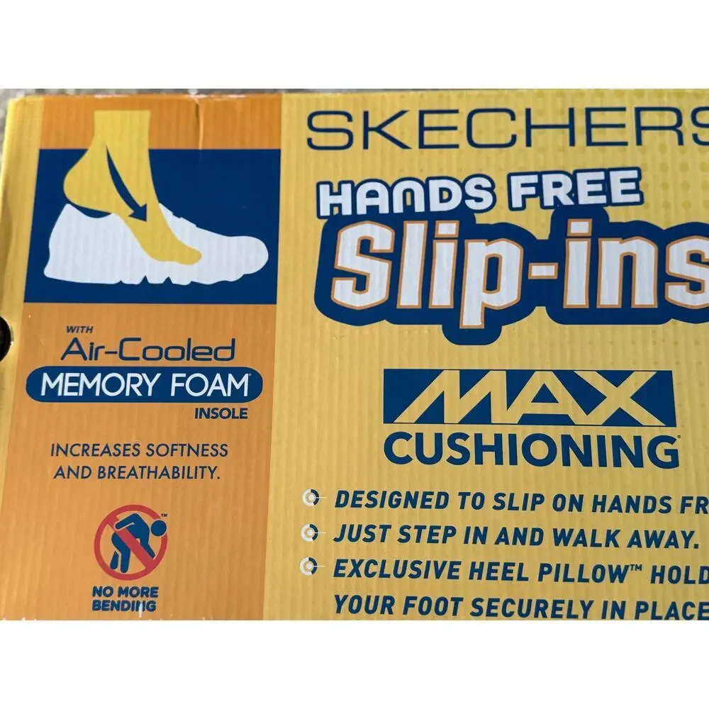 New Skechers‎ Slip On Maxed Cushioning Air cooled Memory Foam M Sz 7 Charcoal
